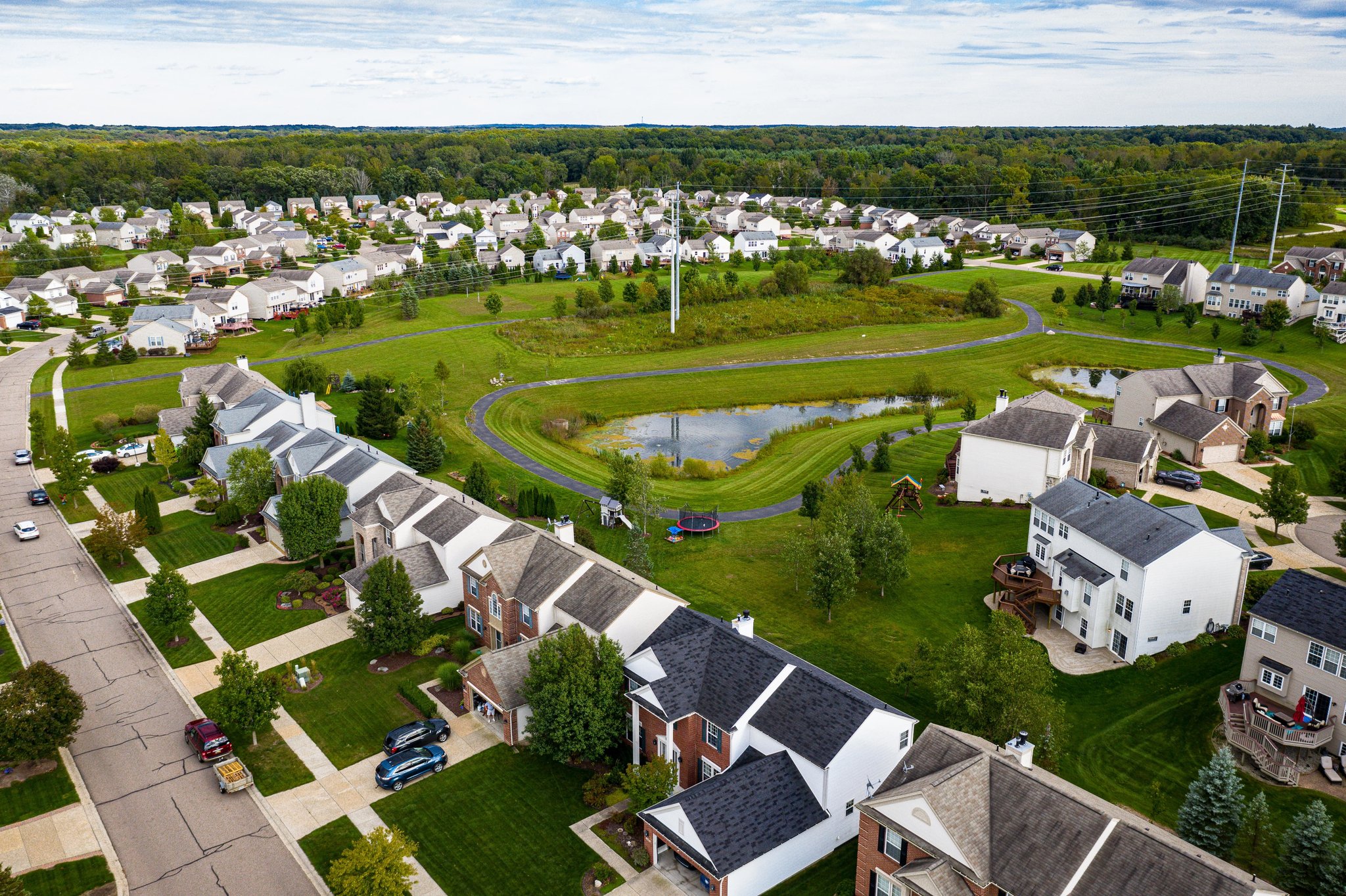 Howell neighborhood with a walking path