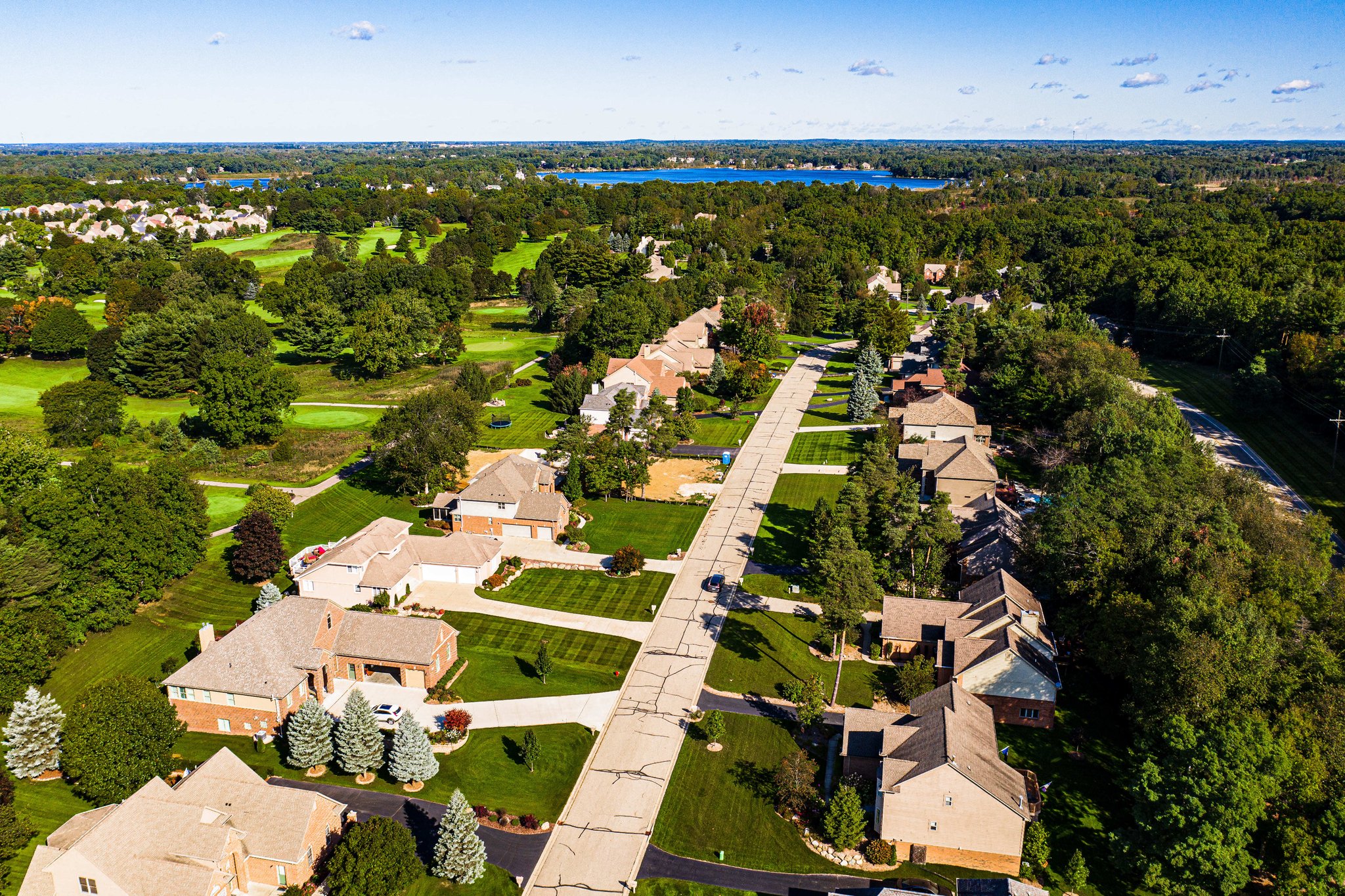 Aerial view of Oak Pointe neighborhood