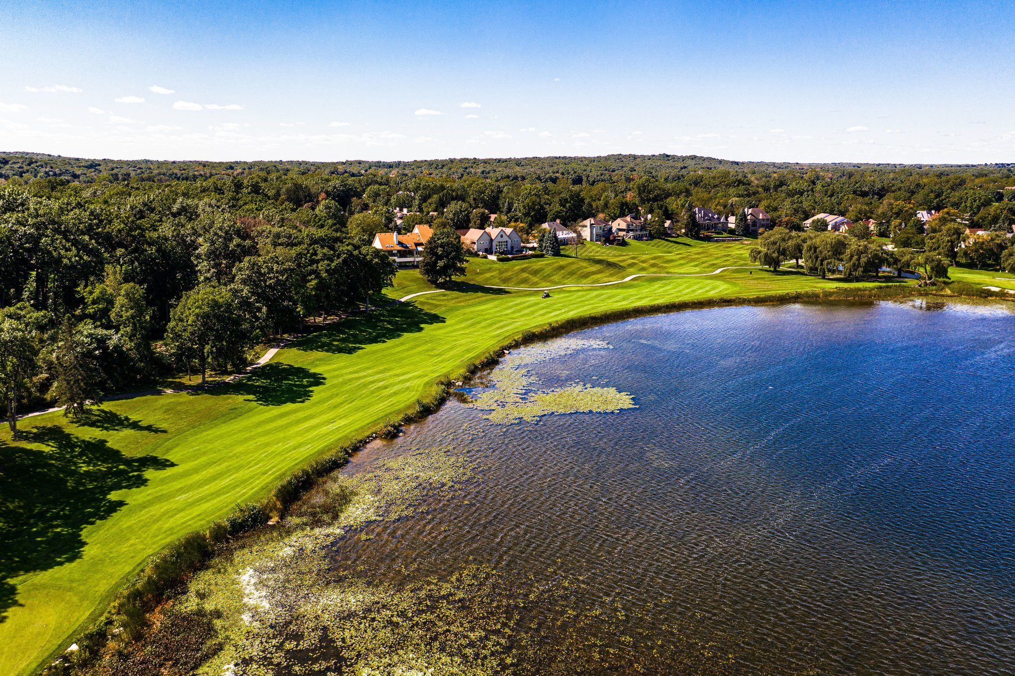 Lakefront view of the golf course